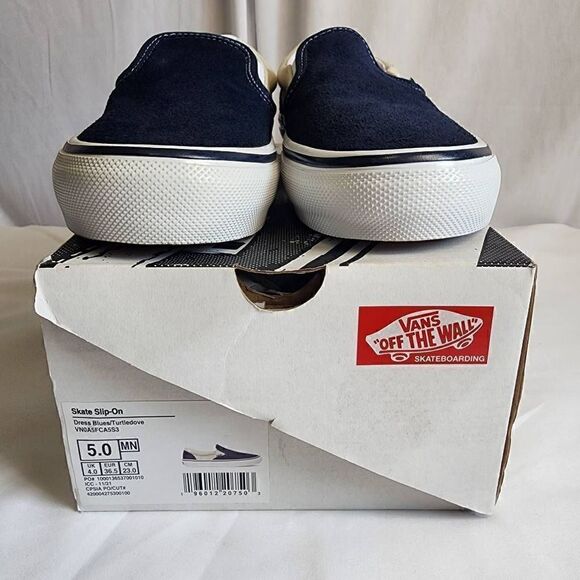 Vans Skate Slip On Dress Blues Turtledove Size Men's 5 Women's 7 - Picture 10 of 13
